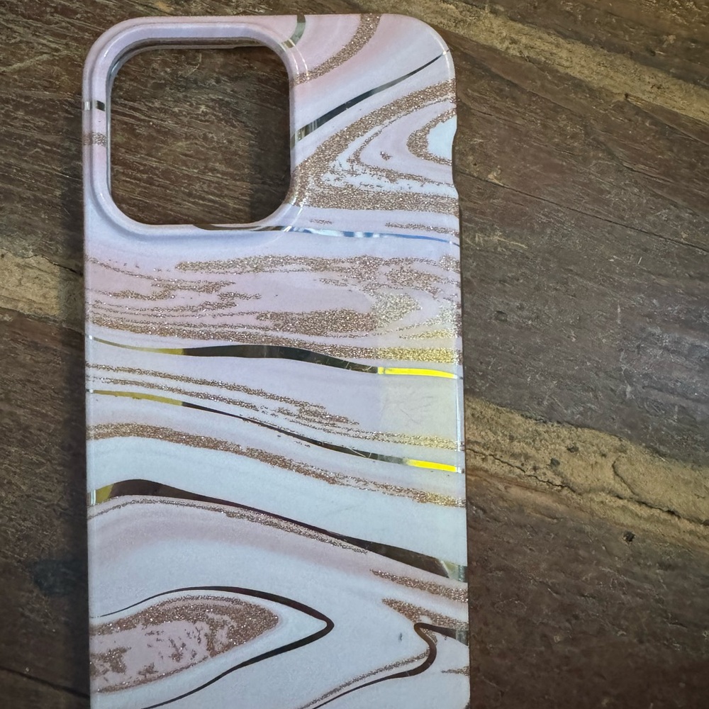 Marble Pattern Phone Case - Pink and Gold